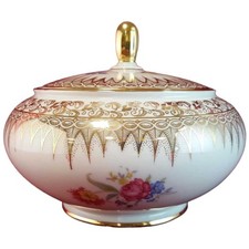 Deckeldose Bonboniere Golddekor Schaller Elfenbein Bavaria