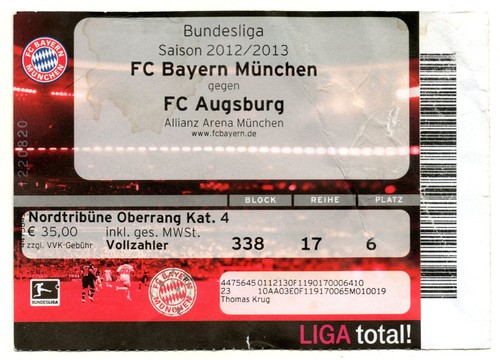 Ticket bayern münchen - bl, fc