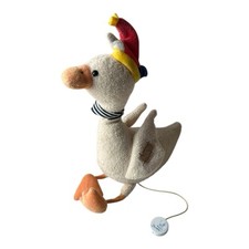 STERNTALER Spieluhr Gans Ente 30 cm Beige blau rot Vintage Rarität Rar DEFEKT