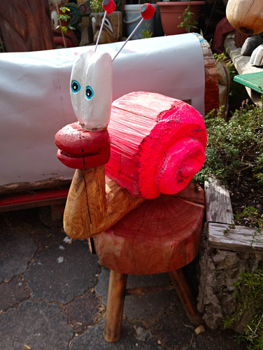 Holz gartenfigur schnecke - holz,