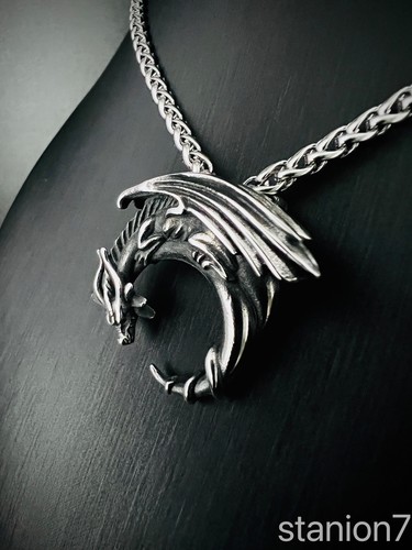 Halbmond drache anhänger - halbmond,
