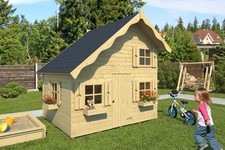 Spielhaus Garten TOM Kinderspielhaus aus Holz mit Zwischenboden 220 x 180 cm