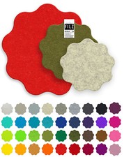 FILZ Untersetzer Deckchen Tischset Platzset 10-38cm RUND Kreis Wellig Blume