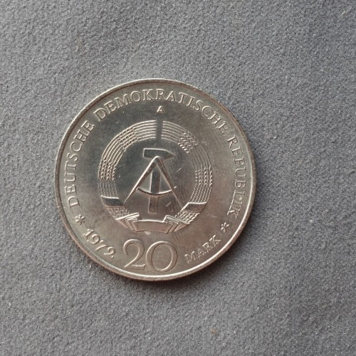 Mark gedenkmünze ddr - 20, 1972