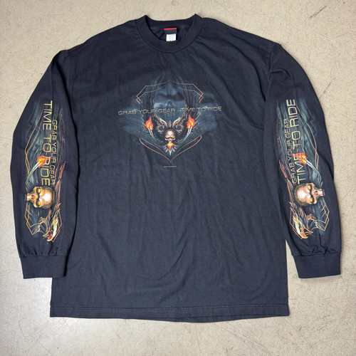 2009 biker flames skull - (xl),