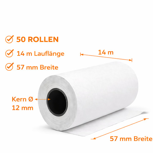 Kassenrollen mm - 57,