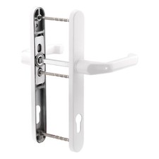 Schmalrahmengarnitur Alu weiß Drücker-Drücker 92 mm, PZ, Vierkant 8 mm