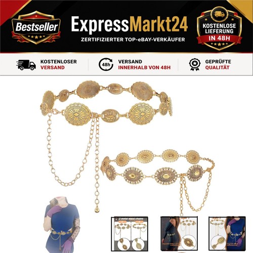 2pcs concho kettengürtel gold - 2pcs,