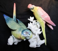 Porzellan Wellensittich-Paar