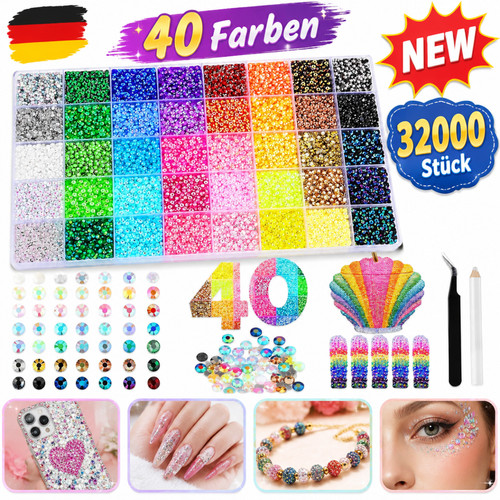 Strasssteine farben 32000 - 40,