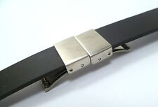 18 mm SCHWARZ KAUTSCHUK UHRENARMBAND FALTSCHLIESSE 1898