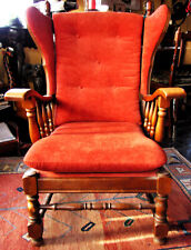 Ohrensessel mit Armlehne, rote Polsterung, abnehmbar & neu