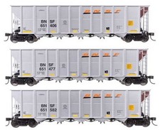 Spur H0 - Walthers Set 50' RD-4 Hopper BNSF 3 Wagen - 56869 NEU
