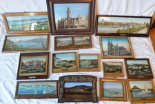Alte Souvenir Reiseandenken Glas Wandbilder Sammlung 28 Stück