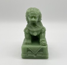 Asiatika - Vintage Jade Glas Figur Foo Dog Statue Fu Hund Wächter Löwe Tempel