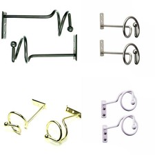 Pair Swag Holders Twisted Metal Fabric Draper Scarf Curtain Voile Net Holdbacks