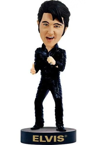 Elvis black leather bobble - black,