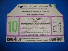 77/78 Ticket 1. FC Köln Fortuna Düsseldorf Eintrittskarte Sammler Bundesliga