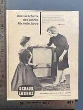 Schaub Lorenz Fernsehschrank Jllustraphon Original 1955 Vintage Advert Werbung