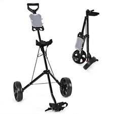 2-Rad Golftrolley Golfwagen Schiebewagen Golfcaddy Golf Push Cart + Anzeigetafel