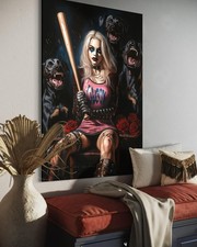 Harley Quinn Leinwand Bild Suicide Squad Farbig Dekoration Kunst Stil Hunde