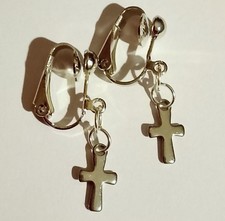Ohrclips Kreuz silberf Clips