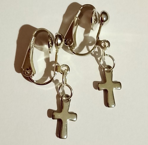 Ohrclips kreuz silberf clips - kreuz,