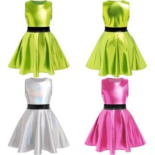 Kinder Mädchen Rock Cosplay Kostüm Party Kleid Tanzen Ärmellos Urlaub Rave