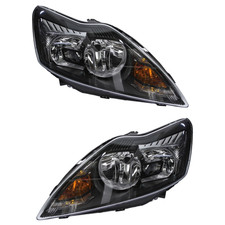 SCHEINWERFER SET LINKS RECHTS FÜR FORD FOCUS MK2 II H1 H7 SCHWARZ + MOTOR 08-12