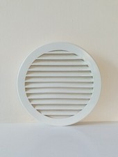 Weißes rundes Lüftungsgitter Außenlamellengrill 150 mm, 15 cm Durchmesser Kanal