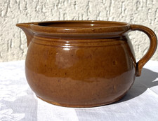Kleiner Krug Tonkrug Braun Henkel Ausgiesser Milch Saft Wasser Deko Ton