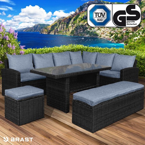 Brast poly rattan sitzgarnitur - poly,