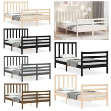 Massivholzbett mit Kopfteil