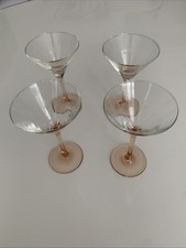 4 Luminarc France Martinigläser Cocktailgläser Arcoroc rosa Stil Vintage