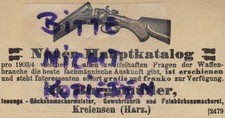 KREIENSEN Werbung 1903 H. Burgsmüller Fein-Büchsen-Macherei Gewehr-Fabrik Waffen