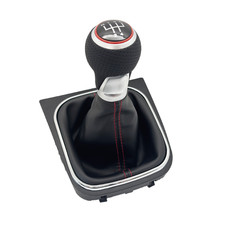 Schaltknauf 5 Gang Schaltsack Hebel Rot mit Rahmen für VW Golf 5 & 6 EOS Jetta