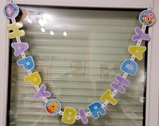 Winnie POOH Geburtstags - Girlande plus 6 passende Strohhalme 