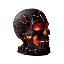 Lava Stone Skull Lamp LED Warm 2W table light Halloween Resin decor USB Charge