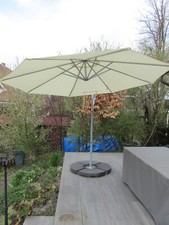 Ampelschirm 3m kpl m. Kurbel Schirmständer m. Gewichten Schutzhülle Sonnenschirm