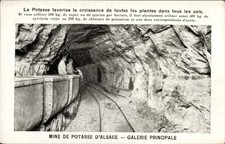 Ak Mine de de Potasse d'Alsace, Galerie Principale, Grubenbahn - 11039226
