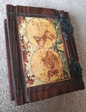 Holz Kiste Schmuck Schatulle Kästchen Box Piraten versteck in Buchform