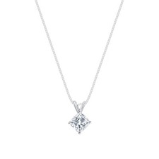 3/4 kt gedrechseltes Kissen Lab Created gewachsener Diamant Collier 14 K Weißgold Kostenloser Versand