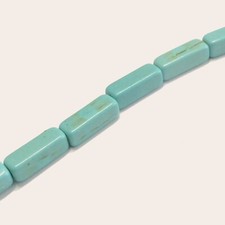 Howlith Perlen Walzen 12mm Farbe türkis Halbedelstein 33 Stück nenad-design E141