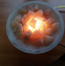 Salzsteine Kristall Steine Deko Lampe Schale 30cm