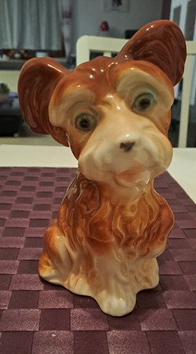 Porzellan hund rötlich - porzellan,