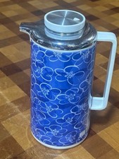 [Showa Retro] Thermoskanne Tiger blau Blumenmuster