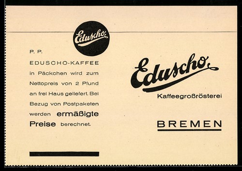 Ansichtskarte eduscho kaffee - ansichtskarte,