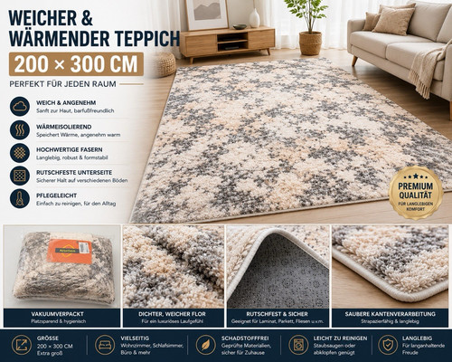 Teppich 200x300 modern - cm,