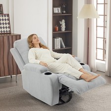 Fernsehsessel Relaxsessel Nickerchensofa mit Schaukeln Dreh-Liegefunktion