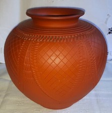 Vase Rudi Stahl/Höhr-Grenzhausen, Handarbeit, Ritzdekor, 18 cm Höhe